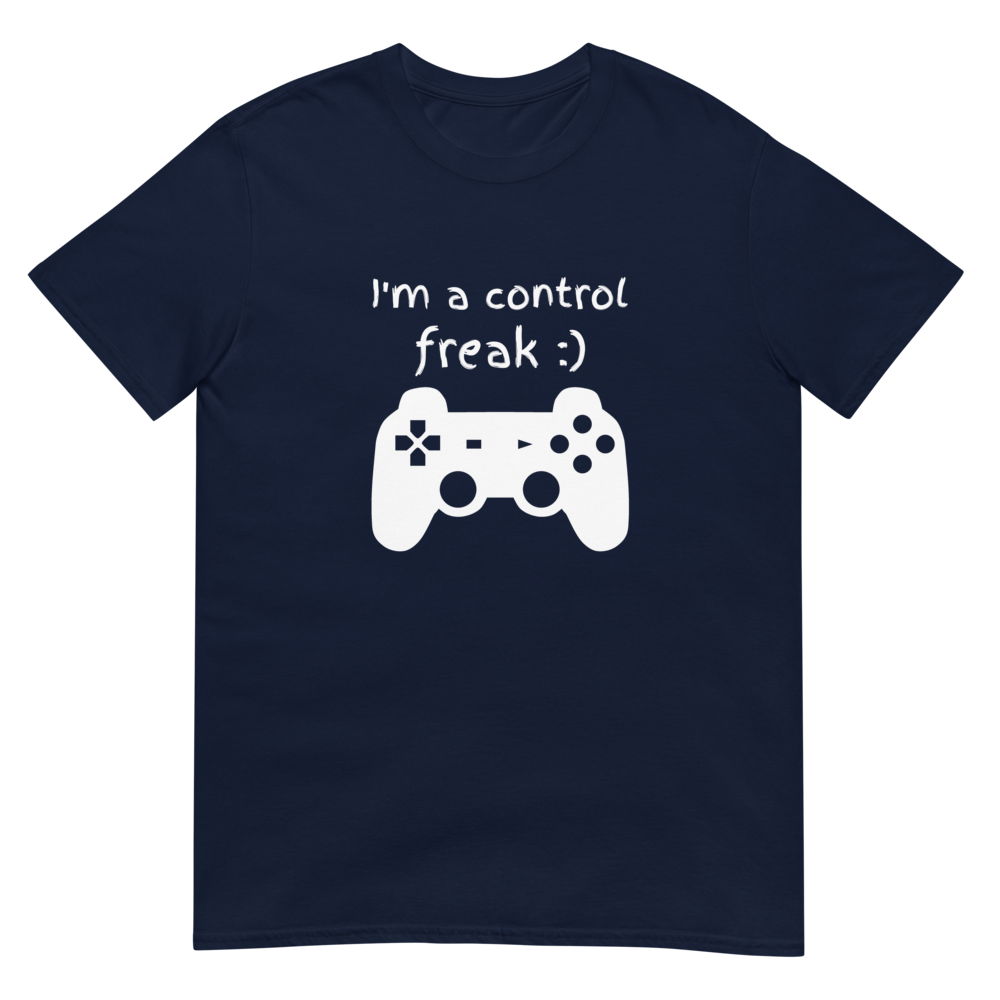 I'm a control freak - Playstation - White Print - Men's T-shirt  For all  your programming and dev apparel - South Africa - The Print Wizard